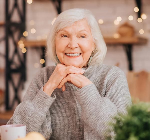 elderly woman feeling good